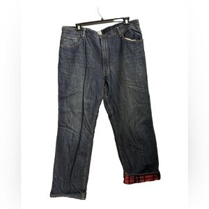 Flannel Lined Jeans Mens St Johns Bay Denim Blue Relaxed Fit  42X30.5”